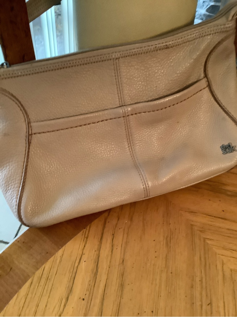 The Sak Beige Leather Shoulder Bag